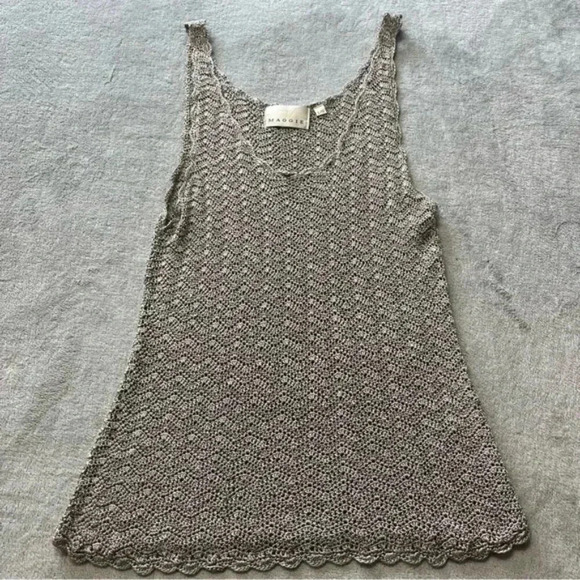 Maggie Metal Silver/Grey Crochet Tank Tank - Picture 4 of 10